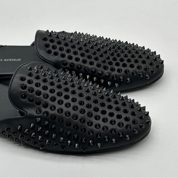 Saks Fifth Avenue Rudy Metal Spikes Slip on mule loafers shoes size 11.5 - Picture 4 of 13